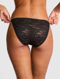 Мереживні трусики бікіні Victoria's Secret PINK 1159831866 (Чорний M)
