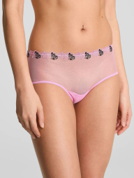 Жіночі сітчасті трусики чіки Victoria's Secret Pink з вишивкою 1159831868 (рожевий L)