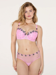 Жіночі сітчасті трусики чіки Victoria's Secret Pink з вишивкою 1159831868 (рожевий L)