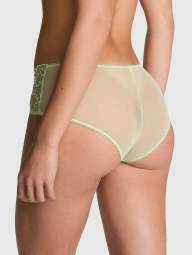Жіночі сітчасті трусики чіки Victoria's Secret Pink з вишивкою 1159832061 (Салатовий S)