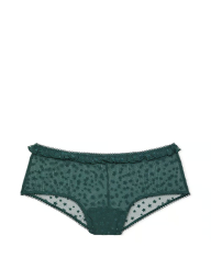 Сетчатые трусики чики Victoria's Secret с бархатными звездочками 1159832063 (Зеленый M)