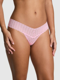 Мереживні трусики тонг Victoria's Secret PINK 1159832072 (Рожевий L)