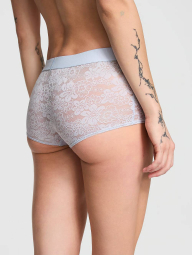 Кружевные трусики шортики Victoria's Secret Pink с логотипом 1159832311 (Голубой S)
