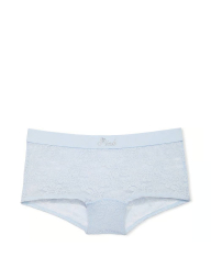 Кружевные трусики шортики Victoria's Secret Pink с логотипом 1159832311 (Голубой S)