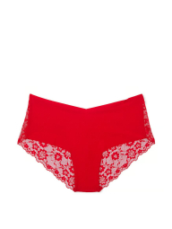 Бесшовные трусики чики Victoria's Secret с кружевом 1159832664 (Красный XS)