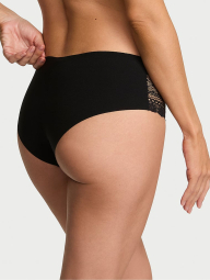 Женские бесшовные трусики чики Victoria's Secret с кружевом 1159832675 (Черный XXL)