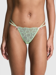 Сетчатые трусики стринги Victoria's Secret Pink с вышивкой 1159833025 (Салатовый S)