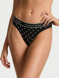 Женские трусики тонг Victoria's Secret с логотипом 1159833359 (Черный S)