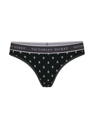 Женские трусики тонг Victoria's Secret с логотипом 1159833359 (Черный S)