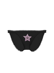 Шикарные трусики стринг бикини Victoria's Secret Pink 1159834389 (Черный S)