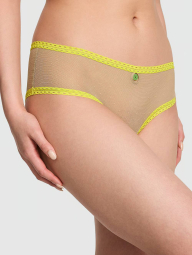 Женские сетчатые трусики чики Victoria's Secret Pink с подвеской 1159833399 (Бежевый XL)