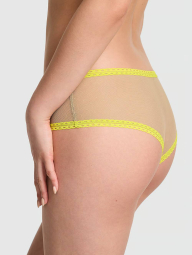 Женские сетчатые трусики чики Victoria's Secret Pink с подвеской 1159833399 (Бежевый XL)