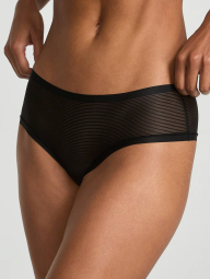 Женские сетчатые трусики чики Victoria's Secret бесшовные в рубчик 1159833458 (Черный M)