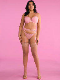 Жіночі трусики стрінги Victoria's Secret з 3D вишивкою 1159833497 (Рожевий XXL)
