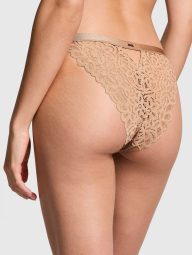Трусики бикини Victoria's Secret Pink с кружевом 1159833662 (Бежевый XS)