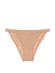 Трусики бикини Victoria's Secret Pink с кружевом 1159834093 (Бежевый XL)