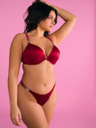 Трусики со стразами Victoria's Secret тонг 1159834064 (Красный S)