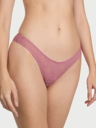 Кружевные трусики бразильяны Victoria's Secret открытые сзади 1159834246 (Розовый L)
