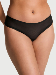Жіночі сітчасті трусики тонг Victoria's Secret рубчик 1159834354 (Чорний L)
