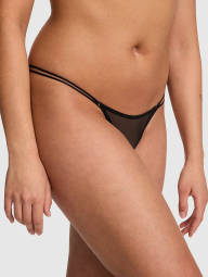 Сетчатые трусики тонг Victoria's Secret Pink 1159834362 (Черный L)