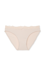 Трусики бикини Victoria's Secret с кружевом 1159835034 (Бежевый L)