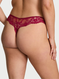 Женские кружевные трусики тонг Victoria's Secret 1159836814 (Розовый XL)