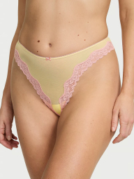 Жіночі сітчасті трусики тонг Victoria's Secret з мереживом 1159836982 (Жовтий S)