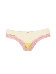 Женские сетчатые трусики тонг Victoria's Secret с кружевом 1159836985 (Желтый XS)