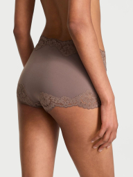 Женские трусики шортики Victoria's Secret с кружевом 1159837566 (Серый S)