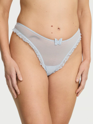 Женские сетчатые трусики тонг Victoria's Secret с вышитой бабочкой 1159837416 (Голубой S)