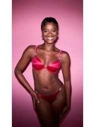 Трусики зі стразами Victoria's Secret бразилії 1159837493 (Червоний S)