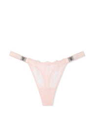 Кружевные трусики тонг Victoria's Secret со стразами 1159837530 (Розовый S)