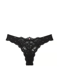 Кружевные трусики тонг Victoria's Secret 1159837563 (Черный L)