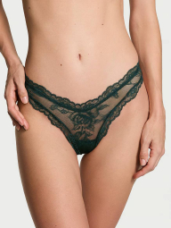 Кружевные трусики тонг Victoria's Secret 1159837616 (Зеленый M)