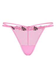 Жіночі трусики стрінги Victoria's Secret Pink з вишивкою 1159837617 (рожевий S)