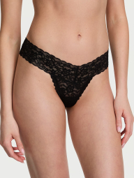 Кружевные трусики тонг Victoria's Secret 1159837664 (Черный M)