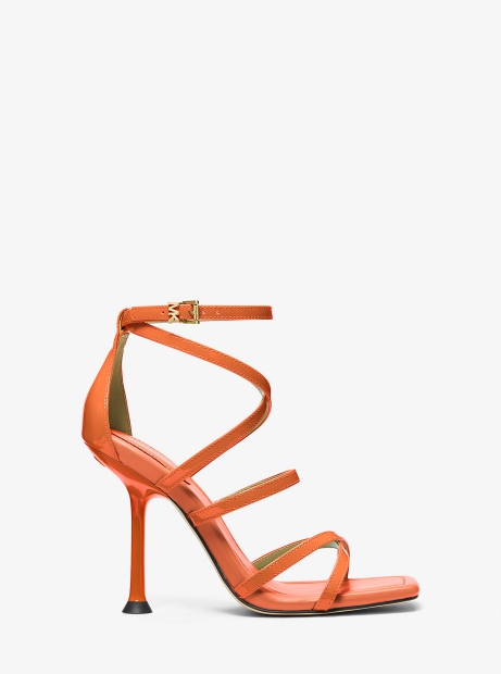 Женские босоножки Michael Kors сандалии на высоком каблуке 1159800321 (Оранжевый, 39)