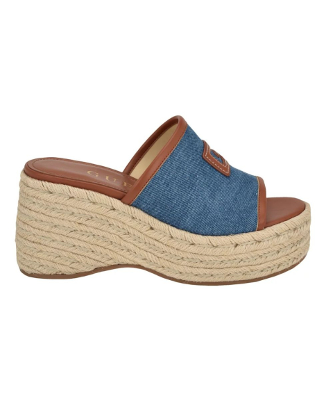 Жіночі босоніжки Zakki Espadrille GUESS на танкетці 39,5 (9 US) 25,5 см Синій/Коричневий 1159834199