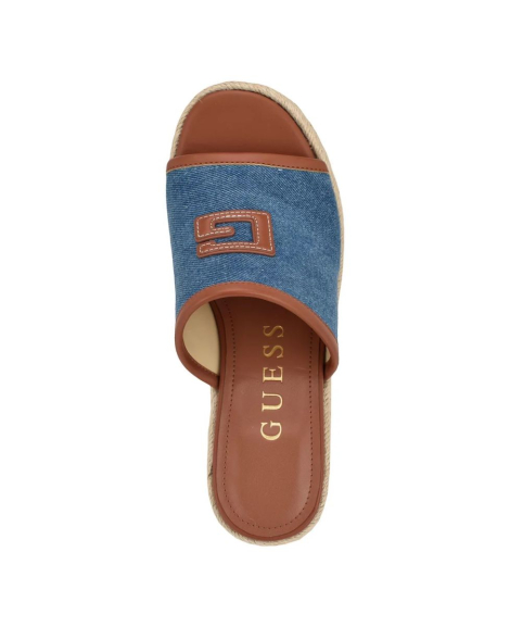 Жіночі босоніжки Zakki Espadrille GUESS на танкетці 39,5 (9 US) 25,5 см Синій/Коричневий 1159834199