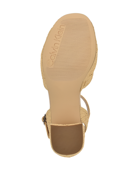 Женские босоножки Lessia Calvin Klein на каблуке 39,5 (9 US) 26 см Бежевый 1159834991