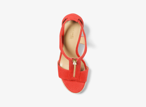 Женские босоножки на танкетке Michael Kors 36,5 (6,5 US) 23,5 см Красный 1159835904