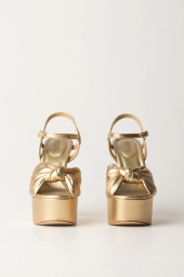 Женские кожаные босоножки Elena Metallic от Michael Kors на каблуке 40 (9 US) 25,5 см Золотистый 1159833724