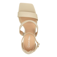 Кожаные босоножки Sheryl Calvin Klein на каблуке 37 (6,5 US) 23,5 см Бежевый 1159834917