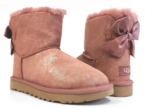 Женские угги UGG на подкладке из меха 1159796217 (Розовый, 40)