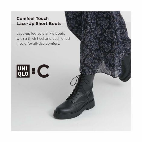 Ботинки Comfeel Touch UNIQLO на шнуровке 1159797833 (Черный, 40)