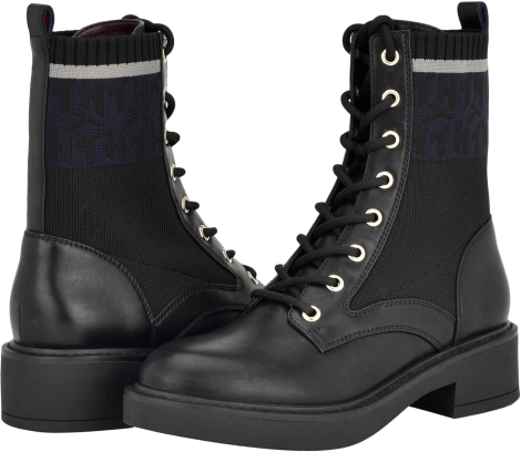 Жіночі ботильйони Tommy Hilfiger на шнурках 1159807911 (Чорний, 39)