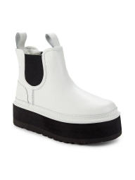 Женские кожаные ботинки челси UGG на платформе с мехом 1159800807 (Белый, 41)