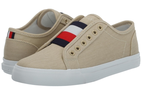 Женские кеды Tommy Hilfiger без шнуровки 38 (7,5 US) 25 см Бежевый 1159815315