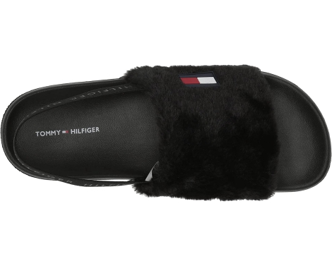 Мягкие женские сандалии Tommy Hilfiger слайдеры с эластичным ремешком 1159797224 (Черный, 38,5)