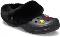 Удобные женские клоги Crocs сабо с мехом 1159768489 (Черный, 37-38)